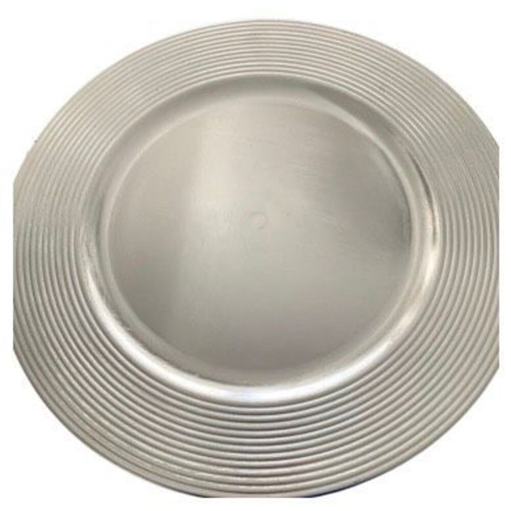 Set of 6 Silver Charger Plates – 13” Dinner Party Table Setting Chargers